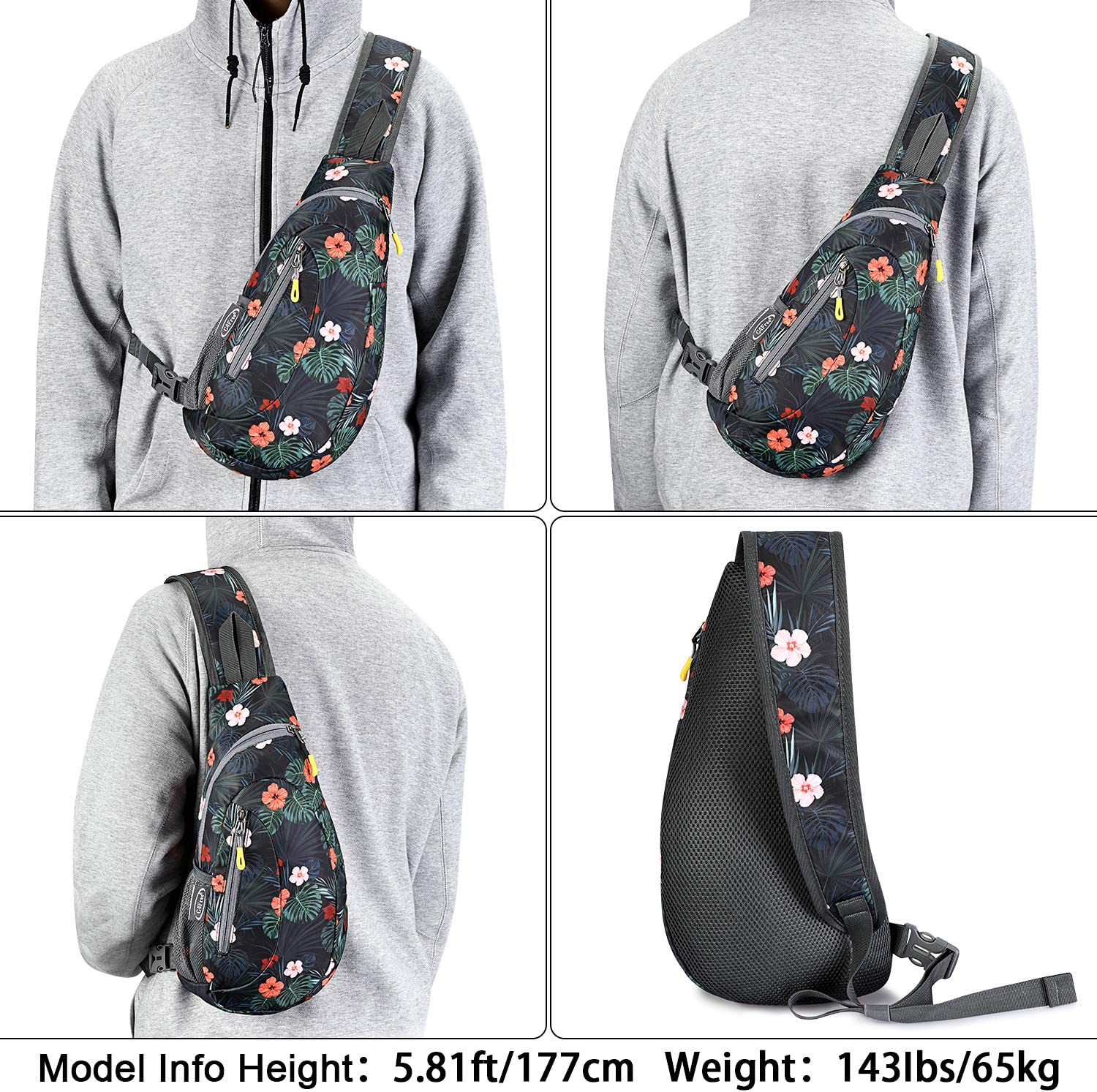 G4Free Sling Bags Men Shoulder Backpack Small Cross Body Chest Sling Backpack (Black) - Image 6